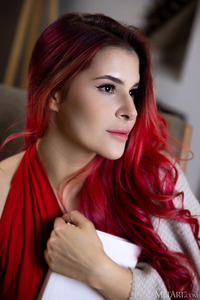 Pandora Red Exposing Her Gorgeous Breasts And Fondling Them Amorously
