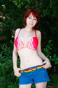 Redhead Teen Zoey Nixon Teases Outdoors
