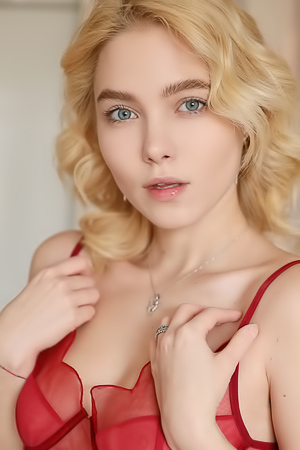 Scarlet In Hot Sexy Red Lingerie