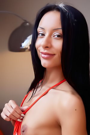 Caramella Del X Spreads The Succulent Folds Of Her Shaved Pussy And Drives Her Fingers Inside