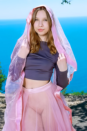 Estella Adorable Russian Blonde Is Soon Naked In The Sunshine