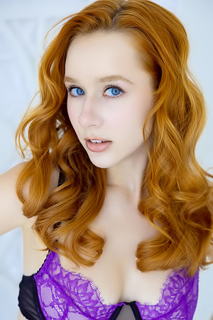 Lila Rouge Her Long Wavy Hair Cascading Like Liquid Copper