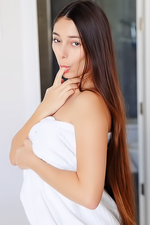 Shelena Brushing The Tops Of Her Thighs As She Goes Face Down Booty Up