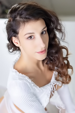 Luna Ortega Leggy Spanish Brunette Reclines On The Cool Marble Surface