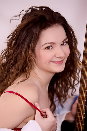 Purr Simona Adorably Sexy In Scarlet Lingerie That Hugs Her Soft Curves