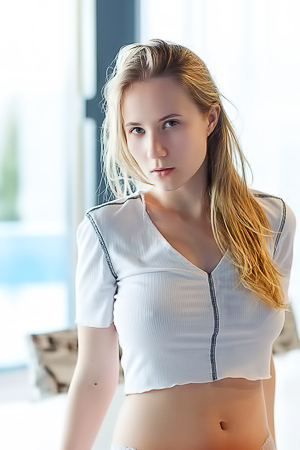 Delizi Adorable Blonde Bombshell With Curves That Captivate And A Playful Spirit