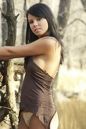 Destiny Moody Strips Down to Nothing in the Woods porn pics gallery