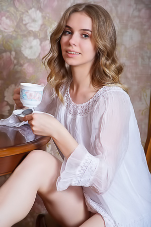 Dina Divine Flirts With Sheer Nightie And Spread Legs Striptease