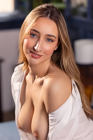 Lula Stocch Relaxing In Bed Wearing Sheer Panties And Button Up Shirt