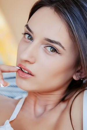 Gloria Sol Wearing Lace Lingerie